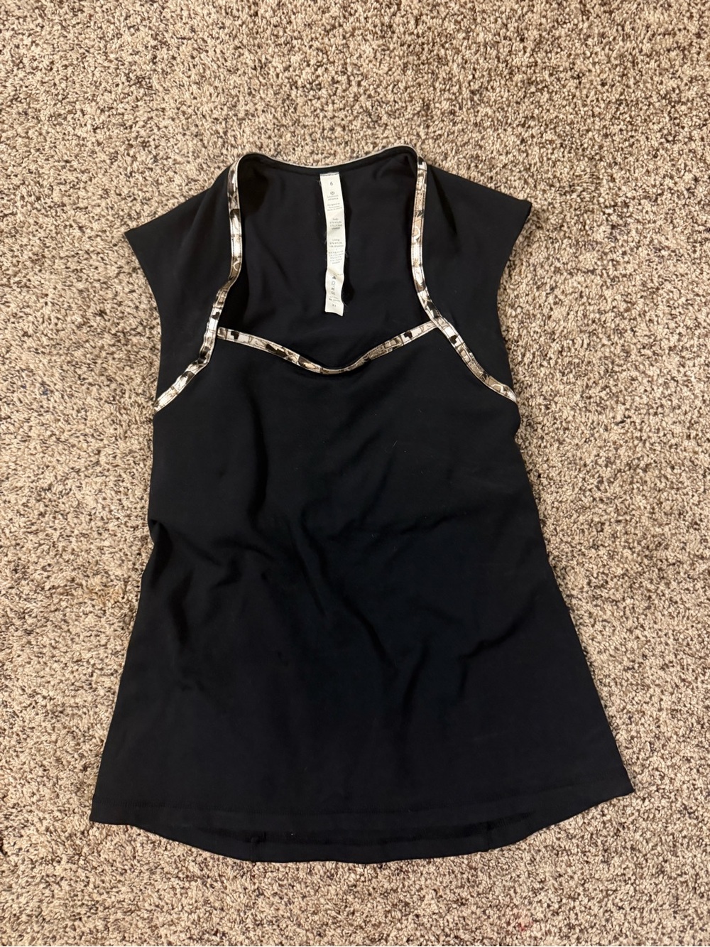lululemon athletica Black Tank with camo  Trim